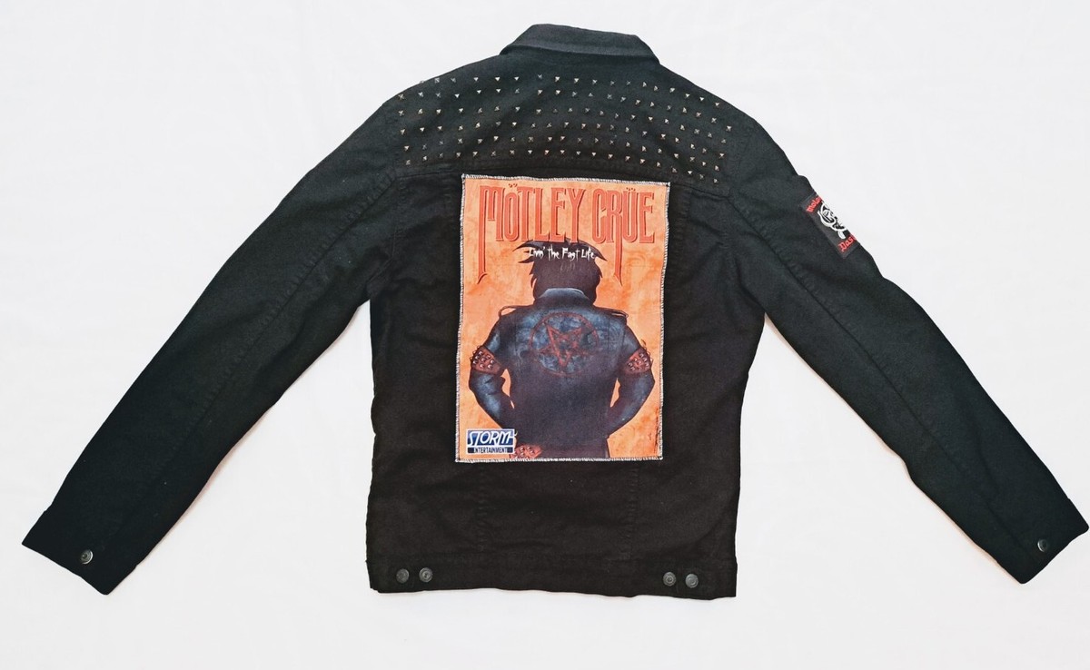 Zara Motley Crue Misfits Motorhead Studded Patchwork Denim