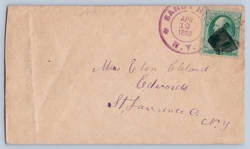 Sandy Hill New York 1880 Violet CDS Matlese Crosses Cancel DPO 1797-1896 Cover