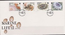 GB - JERSEY 1994 Marine Sea Life Series II SG 670/73 FDC CRABS ANEMONE JELLYFISH