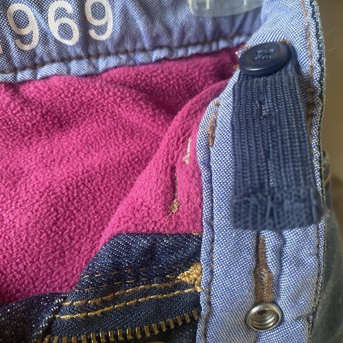 BABYGAP Girl's Denim Jeans Pink Fleece Lined Insulated Straight Leg Size 4 T - Picture 7 of 11