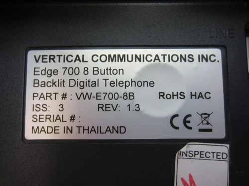 Vertical Edge VW-E700-8B 8-Button Digital Telephone VW-E700-8B (25 In-Stock) - Picture 4 of 4