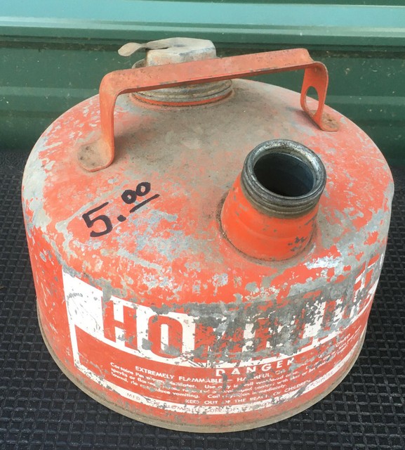 Homelite Chainsaw Galvanized Metal Gas Can fuel vintage gasoline red eBay