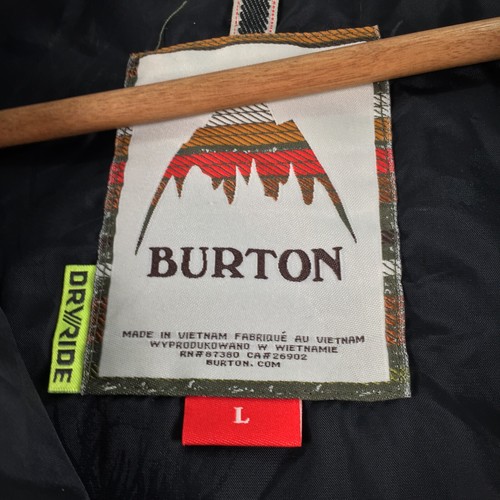 Burton dryride snow jacket mens Large dark navy check hooded long sleeve 107641 - Picture 3 of 8