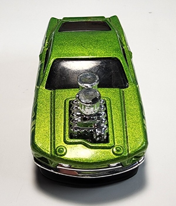 Hot Wheels Tooned Green w/Flames 1968 Ford Mustang 1/64 Diecast