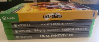 Like a Dragon, Kingdom Hearts, Monster Hunter, Final Fantasy XV Xbox One Lot