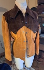 Vintage Women's Leather Suede Jacket By Antler Sportswear Size 36" Bust