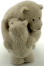 Mr. Sandman Polar Bears Hugging Sand Sculpture Vintage Canadian Home Collectible