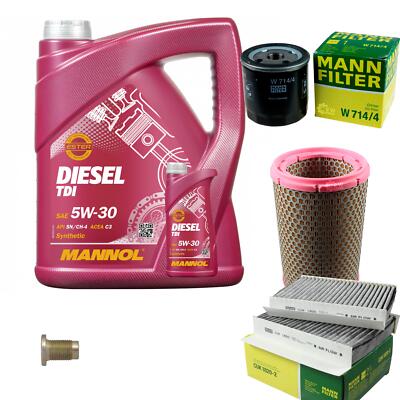 MANN Inspektionspaket 6L MANNOL Diesel TDI 5W-30 für Alfa Romeo 156 Sportwagon