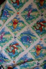 VTG Winnie the Pooh Fitted Full Sz Sheet Disney Piglet Tigger  Quilt top Rare 