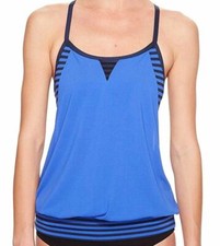  78 Nike Swimwear Women's Blue Laser Sport Racerback Tankini Swimwear Size Large