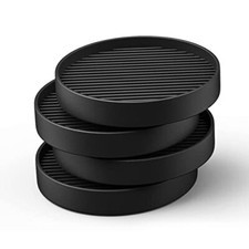 Non Slip Furniture Pads for Hardwood Floors - 4x4 Black Round Rubber Feet for...