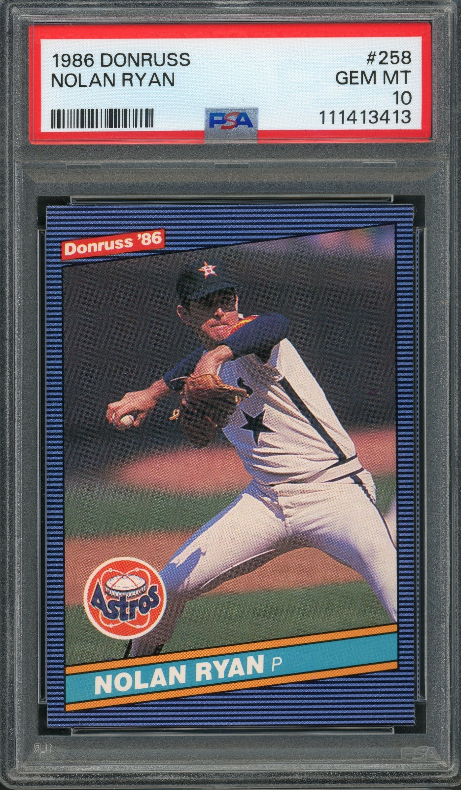 1986 Donruss Nolan Ryan #258 PSA 10 GEM MINT! FREE PRIORITY SHIPPING!