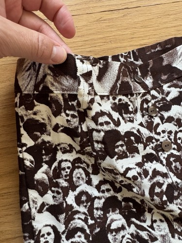 Pantalones de mezclilla vintage de los años 70 con estampado de Woodstock Baron Wolman Bell RARO ver fotos - Imagen 11 de 20