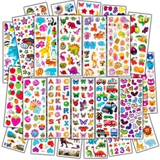 3D Stickers For , 500+ Puffy Stickers, Cars, Dinosaurs, Letters, Multicolor