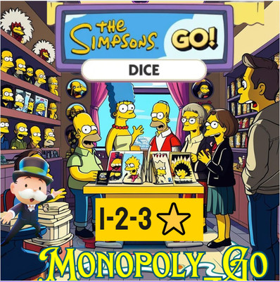 Monopoly  Go - The SimpSons Go! 1-2-3  All sticker 