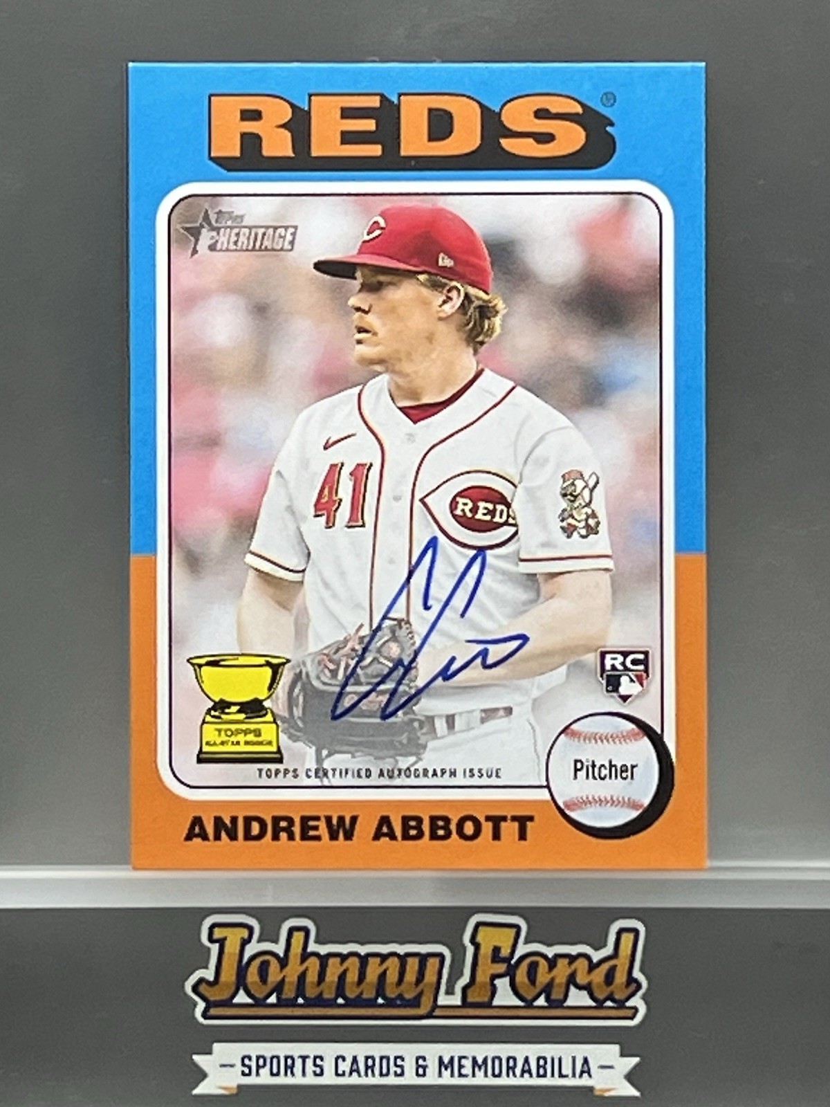Andrew Abbott 2024 Topps Heritage Real One Rookie Auto #ROA-AA Reds
