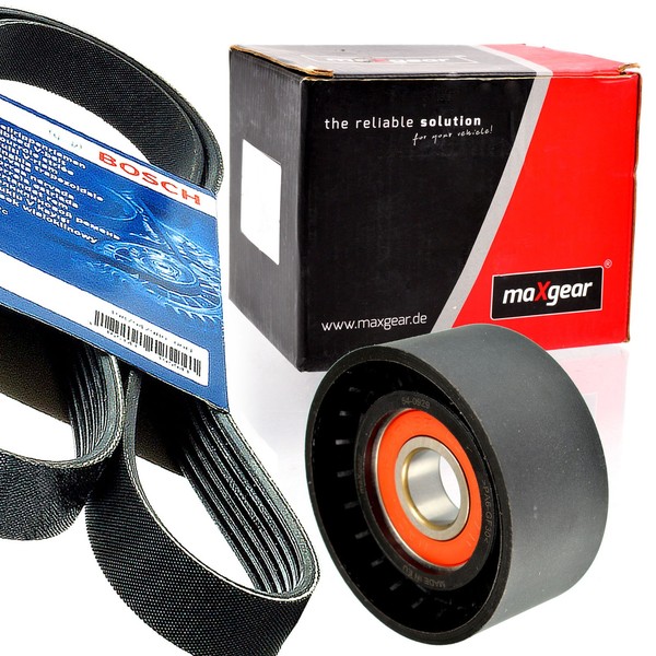 Bosch 7PK1605 Keilrippenriemen + Rolle FüR Duster Logan Camptur Clio 1.2 Renault-image