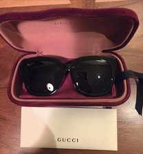 Authentic Gucci GG0034SN 55MM BLACK Women Sunglasses