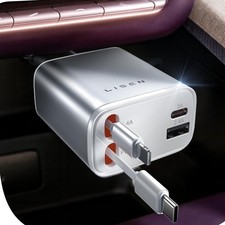 4 in 1 Zigarettenanzünder USB C 75W Auto Ladegerät - 12V USB Adapter Auto Zub...