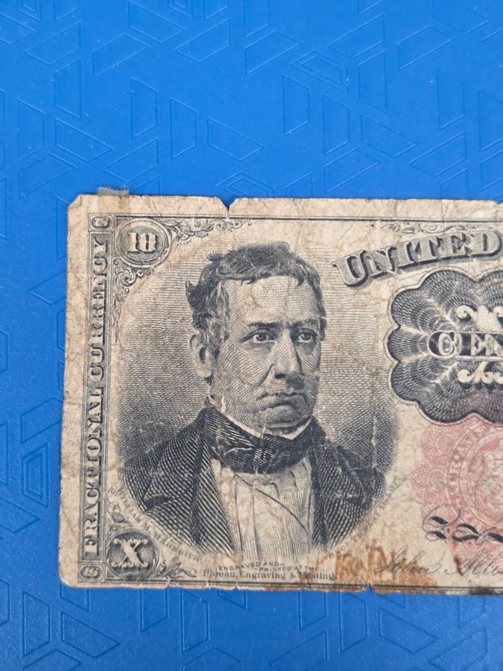 1874 10-Cent Fractional US Currency Columbian Bank Note - Meredith Portrait - Image 2 of 4