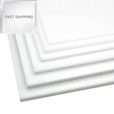 Bocolon High Density Polyethylene Sheets HDPE Plastic 1/4'' x 6" x 6", White