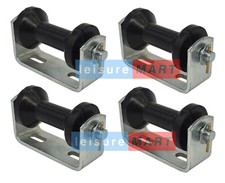 4x Boat Trailer Brackets 112mm Long with Flat Keel Rollers 10mm Bore