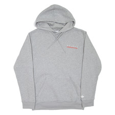 ADIDAS Herren Grau Kapuzenpullover S Baumwollmischung