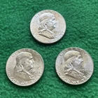 Franklin Half Dollar Lot of 3 - 90% Silver - Wise Intrinsic Silver!