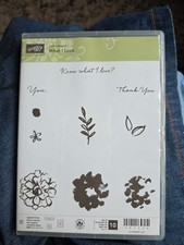 New  Stampin Up Retired What I Love Clear Cling Stamp Set Sale-a-bration