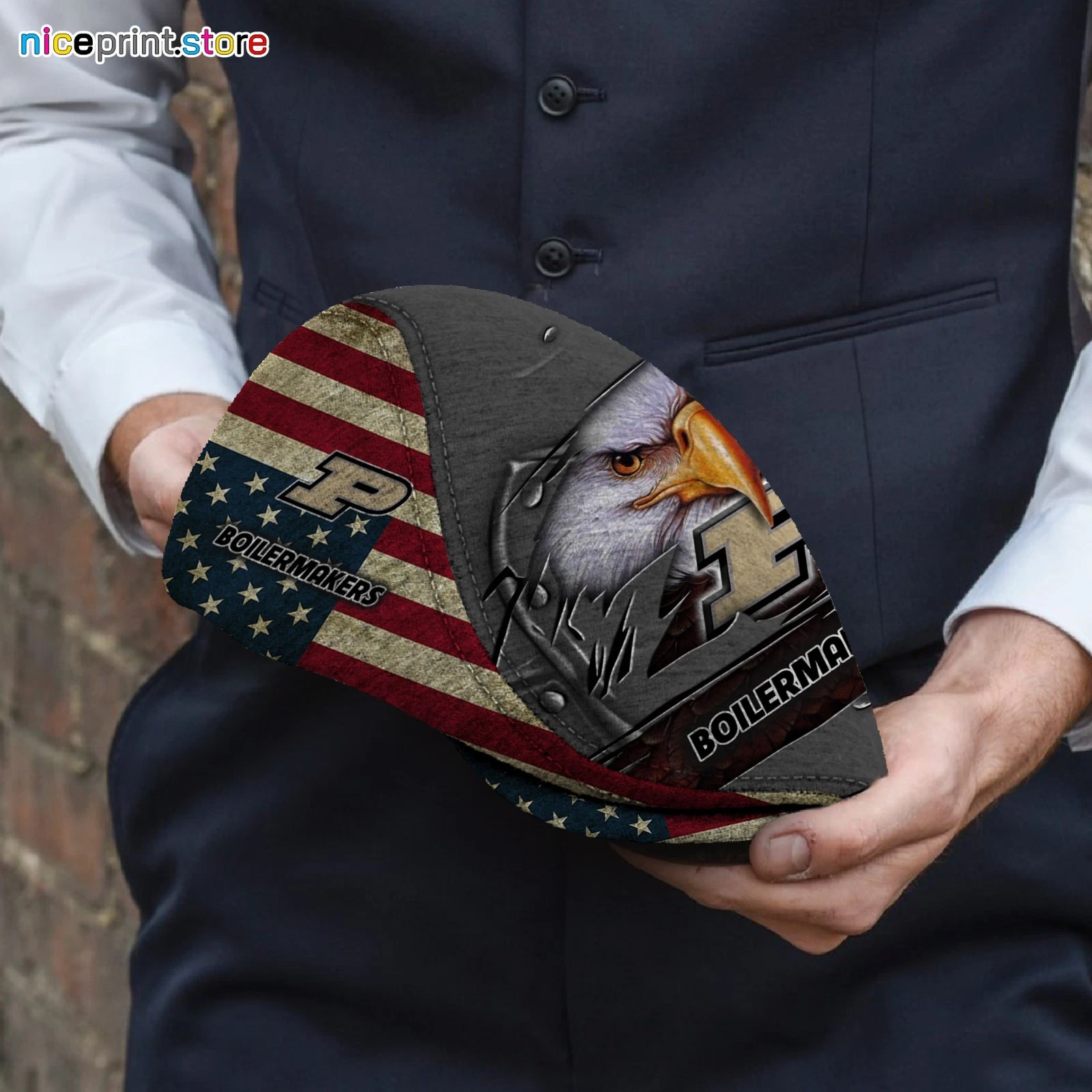 Purdue Team Boilermakers Jeff Cap NCAA Driver Cap NCAA Golf Cap NCAA Flat Cap