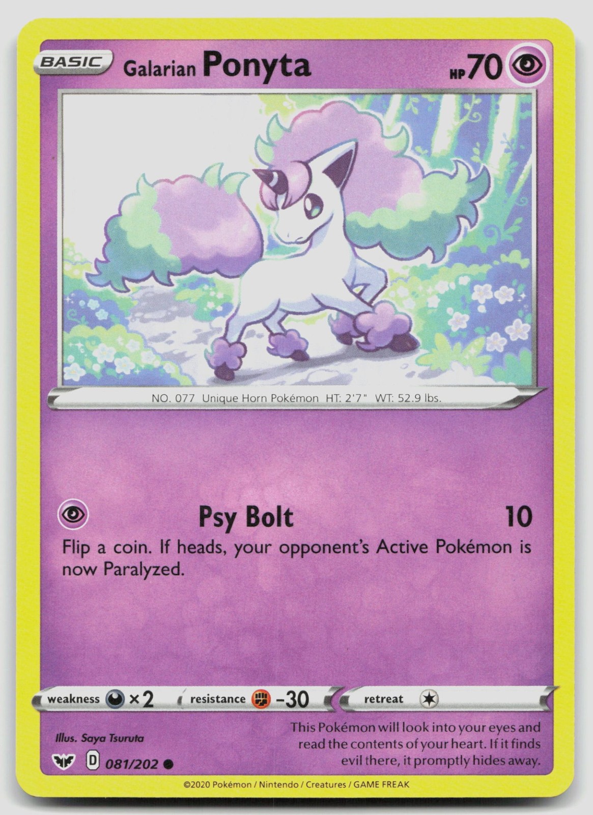 Galarian Ponyta 081/202 SWSH01: Sword & Shield Base Set Pokemon MP