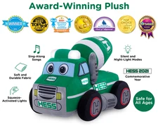 My Plush Hess Truck 2021 Cement Mixer Mint and New in Box and Tag Lights Sound