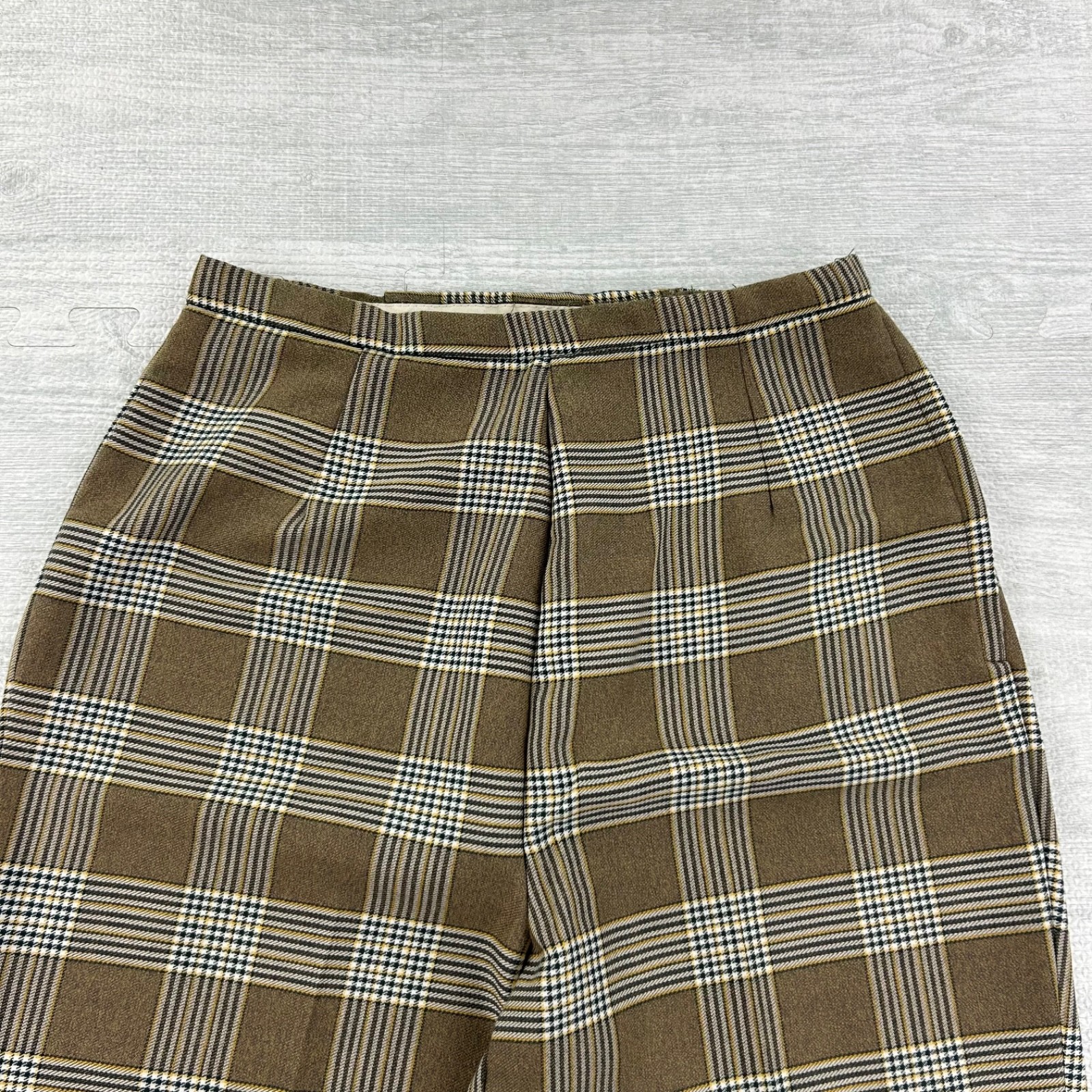 Vintage 50s Carol Brent Montgomery Ward Pants Size 27x30 Plaid Trousers Side Zip
