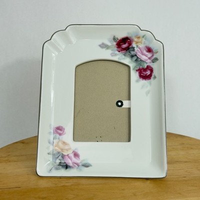 AVON Vintage Rose Vanity Collection Photo Frame Ceramic Floral Frame Fits 3.5x5 