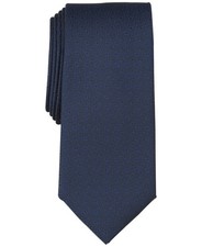 Alfani Men's Lunar Geo-Print Solid Tie- Navy-One Size