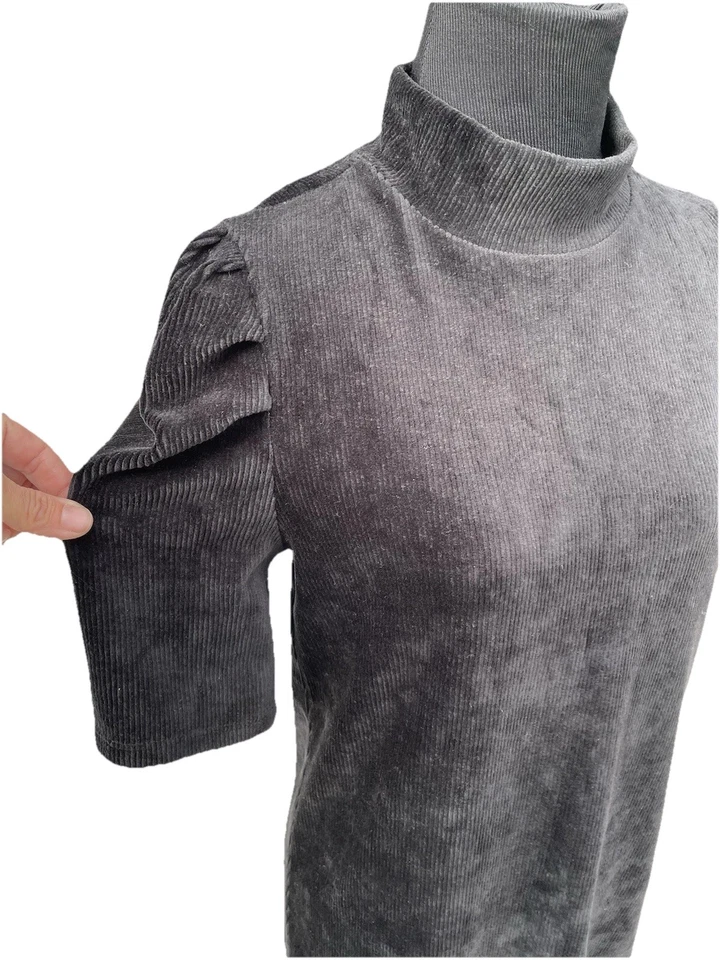 Gap Kids 正式天鹅绒罗纹连衣裙 XXL 14/16 垃圾核心朋克声明 Midi Puff — 第 2/4 张图片