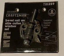 New Router bevel rail and stile cutter with Arbor Set CRAFTSMAN #921259 USA
