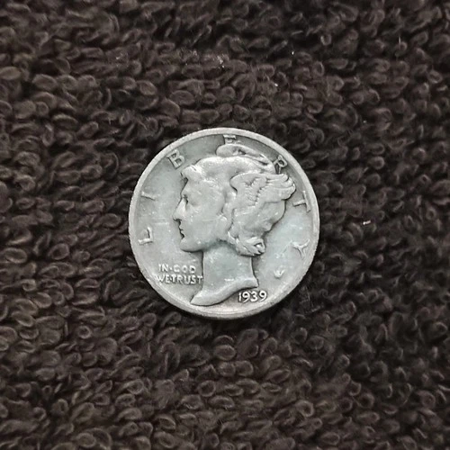 1939 Mercury Dime Winged Liberty Head 90% Silver Fine-Condition