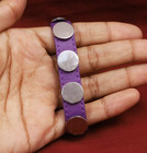 QVC Steel by Design Stainless Steel Adjustable Leather Disc Bracelet — photo 2