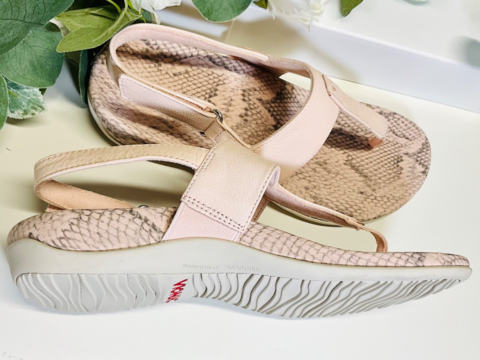 VIONIC Tala Blush Pink Comfort Slingback Leather Sandal 7.5 M image 5