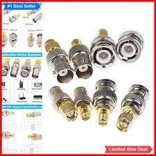 SMA to BNC Adapter Kit 8 Piece 50 Ohm 3GHz Brass Nickel Gold Plated Coax RF