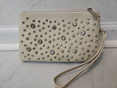 Sparkle Glitter Beige Gold Event Purse Wristlet Clutch - No Name