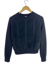HERMES/Knit sweater thick /36/Alpaca/BLK/Solid color