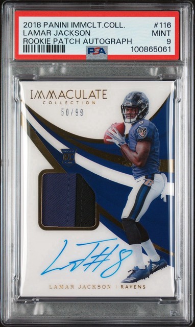 Lamar Jackson 2018 Panini Immaculate Rookie Patch Autographs