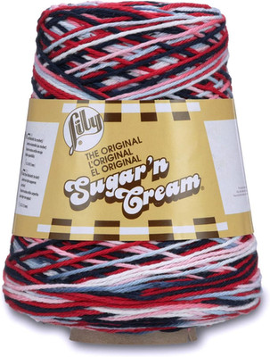 Hilo Algodon Lily Sugarn Cream 14oz Cono Color Nautical Ombre para Tejer 1 Cono
