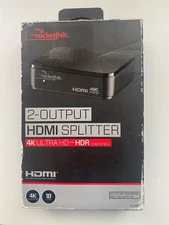 Rocketfish RF-G1603 2 Output HDMI Splitter 4K Ultra HD Hub Port - Black - New*