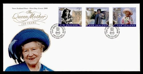 DR WHO 2000 NEW ZEALAND FDC QUEEN MOTHER 100TH COMBO $1.80 R38952