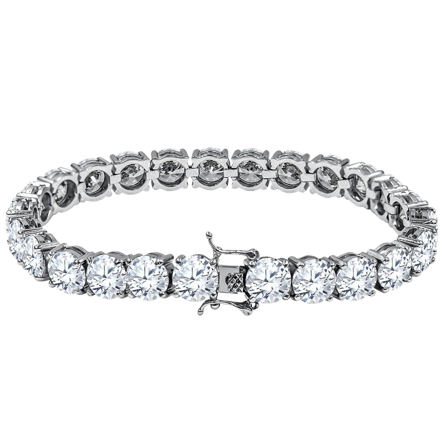 Iced Out Bling High Quality Armband - SILBER 1 ROW 8mm 13690₽