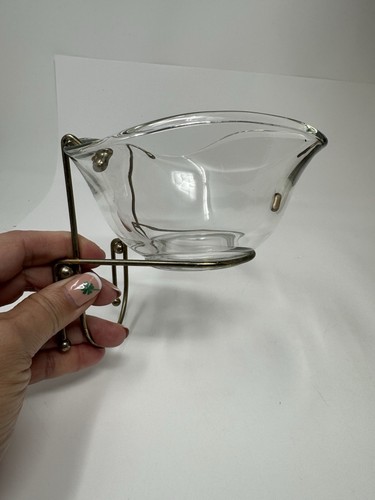 Vintage MCM 1970s Indiana glass chip and dip bracket And Glass Dip Bowl Only - Bild 2 von 10