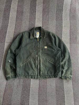 Vintage Carhartt J01 BLK Detroit Jacket USA Workwear Distressed 